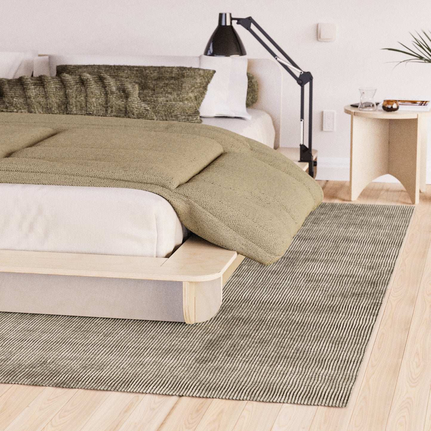 bed platform, wood, minimalist design, modern bed frame, modern apartment, brooklyn, hypster design, nordic design, easy assembly