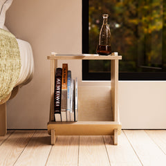 night stand with book storage