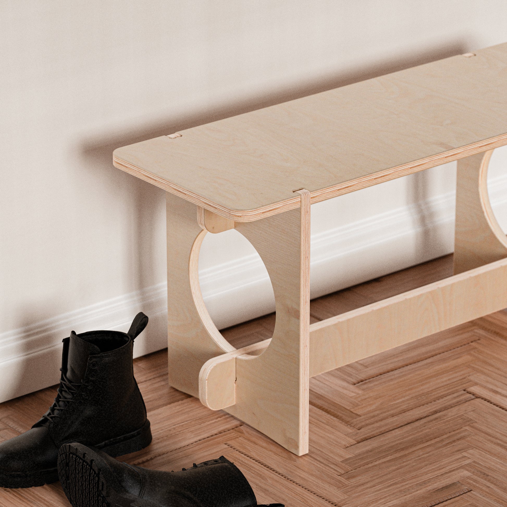 Wood bench, minimalist design, wood, easy assembly, modern design